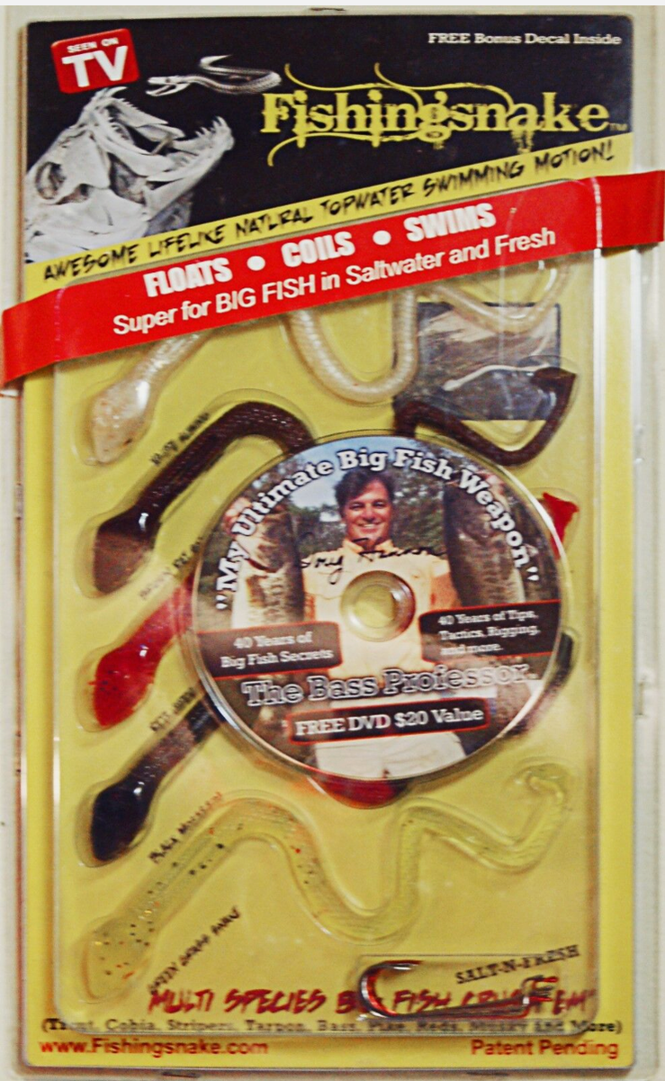 道楽　ハラヘリジャクソン　ポテチン Vintage 11'' Doug Hannon Original Fishing Snakes, 5 pcs. Weedless