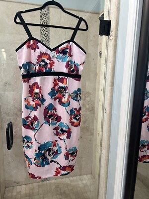 NWT Pink Blue Floral Midi Sweetheart Gender Women Casual Dress M Maternity  | eBay