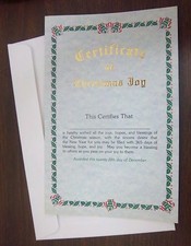 Certificate of Christmas Joy -- Christmas car...