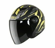 SB-43 Yo Yo Dazzle Mat Black & Yellow Grey Plain Visor S Size 560mm @US