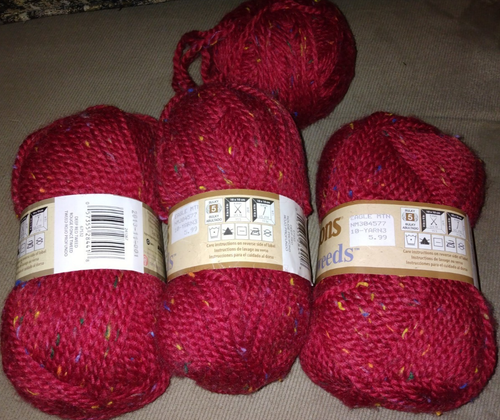 VINTAGE 4 DEEP RED PATONS SHETLAND CHUNKY TWEEDs 125 yd SKEINS YARN - Picture 2 of 4