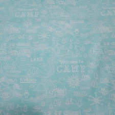 Wanderlust BTY Stephanie Peterson Jones P&B Textiles Camping Words Lt Blue