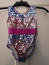 Cat  Jack Girls' Gymnastics Leotard Ombre' Magenta Studded Waist Sz: XS NWT 20