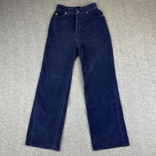 Vintage Levis Corduroy Pants Women 9 24x28 Blue 70s Straight Big E Cords USA