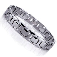 Stunning Solid Tungsten Link Bracelet For Men Polished Pyramid Style (silver, 11 Stunning Solid Tungsten Link Bracelet For Men Polished Pyramid Style (silver, 11