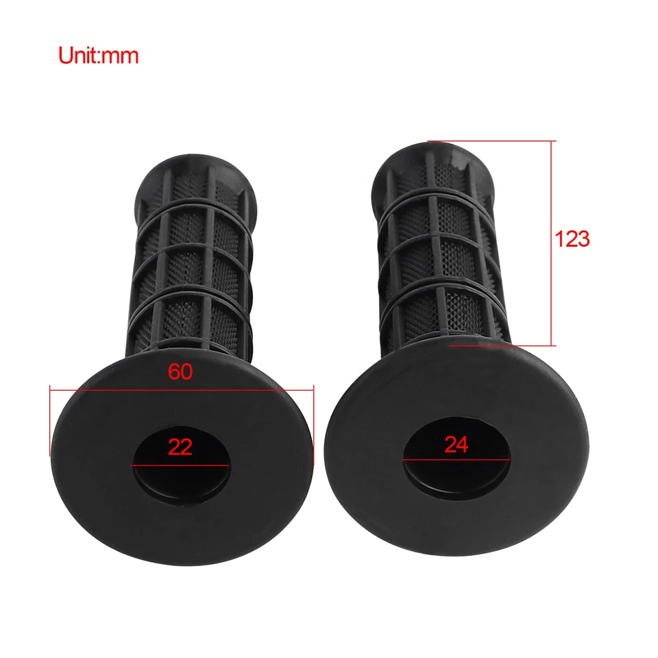 7/8" 22mm Handlebar Hand Grips Rubber For Honda Yamaha Suzuki Kawasaki Bikes ATV - Image 2 of 4