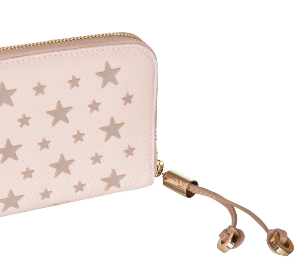 Cartera para mujer Jimmy Choo de lona rosa Filipa Stars con cremallera alrededor Foto 4 de 4