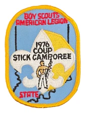 1976 BSA Boy Scouts American Legion Coup Stick Camporee Patch