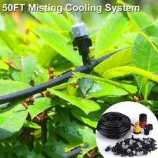 Patio Mist Cooling System Outdoor Garden Misting Kit Pool Air Water 50Ft Mister