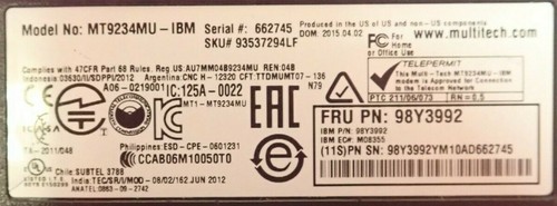 IBM MultiTech 56Kbps Portable USB Modem MT9234MU-IBM 98Y3992 + RJ-11 Cable - 第 5/6 張圖片