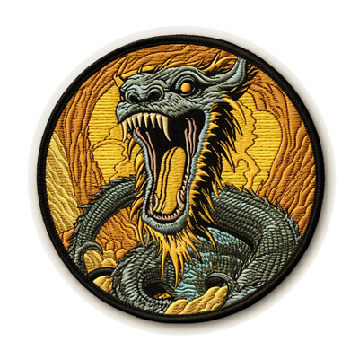 Mythical Dragon Patch Embroidered Iron-on for Clothing Backpack Medieval
