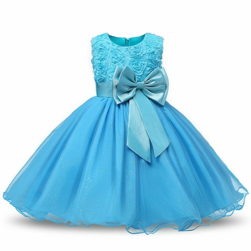 Girls Bridesmaid Dress Baby Flower Kid Party Rose Bow Wedding Princess Christmas - Picture 16 of 18