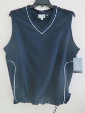 Cutter & Buck Mens Sz S Navy Windtec Pull-Over Zippered Pocket Vest