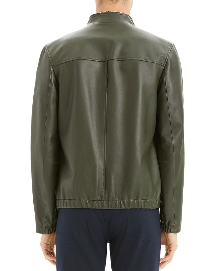 正品男式 Theory Morvek Kelleher 皮夹克 Kombu 绿色 MSRP $995.00 — 第 3/4 张图片