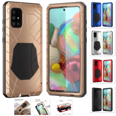 iMATCH Shockproof Silicone Bumper Metal Case for Samsung A50 A51 A71 A42 A82 A90