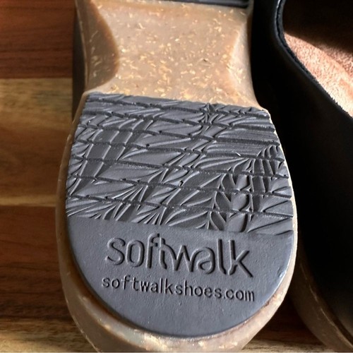 Softwalk Addie schwarze Leder D'Orsay Slipper Clogs Schuhe Damengröße 9,5 neu ohne Etikett - Bild 13 von 15
