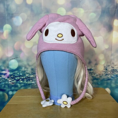 Sanrio My Melody Figural Tassel Beanie Pink Knit Hat, Cap, Hello Kitty Family