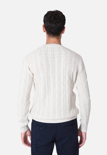 Maglione Uomo Invernale con Trecce Girocollo Made in Italy Pullover Slim Fit - Imagen 2 de 21
