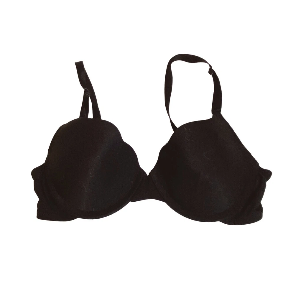 Sujetador con aros acolchado festoneado negro Rampage para mujer talla 34B Foto 2 de 4