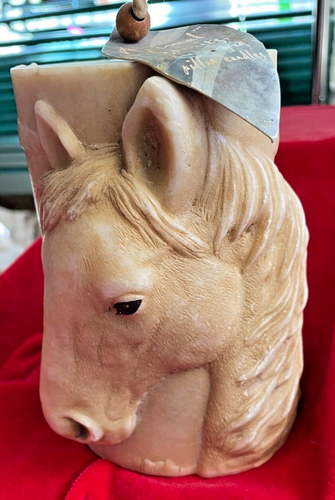 Nature’s Spirits Equestrian Pillar Candle 5.5 in Carved Wax Horse Head - Picture 2 of 18