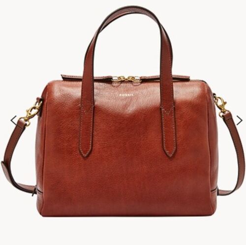 Fossil #Sydney Leather Satchel in Med Brown color - Picture 1 of 10
