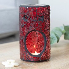 Duftlampe Melt Warmer Pillar Crackle Mosaik Rot