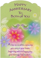 Two Kissing Birds with Sparkling Flowers Die Cut Wedding Anniversary Card