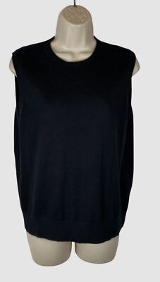 Neiman Marcus Women's Black Cashmere Sleeveless Top Size L