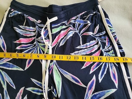 Women's Cozy Loungewear S Drawstring Jogger Pajama Blue Floral Tropical Pants - Picture 6 of 8