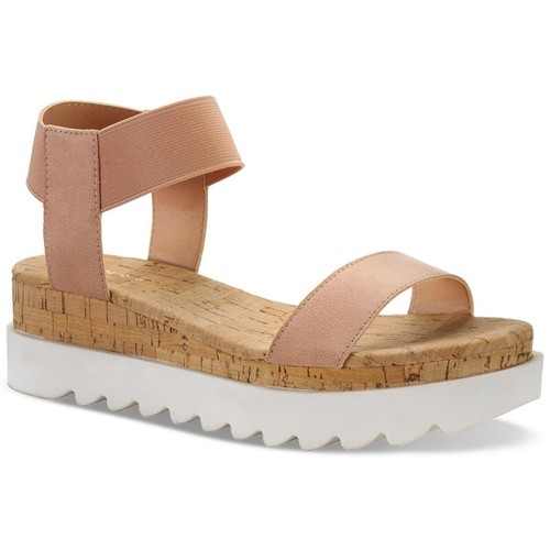 SUN STONE Womens Melanyy Slip On Open Toe Wedge Sandals Pink 5 Medium (B,M) - 第 5/5 張圖片