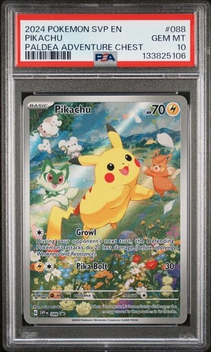 Pokemon  Paldea Adventure Chest 2024 Pikachu 088 SVP PSA 10