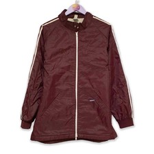 Giacca a vento Adidas Vintage bordeaux con zip anni 80 - Taglia 180 uomo