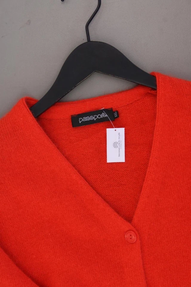 ✨ Passport Strickjacke Classic Cardigan für Damen Gr. 48, XXL Langarm orange ✨ - Bild 2 von 4
