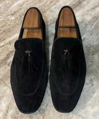 MANOLO BLAHNIK CHESTER BLACK SUEDE TASSEL LOAFERS SLIPPERS 10/ 11 US $995