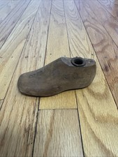 Antique Vtg Wooden Shoe Child Small Size Cobblers Form Primitive Rustic Art 2E
