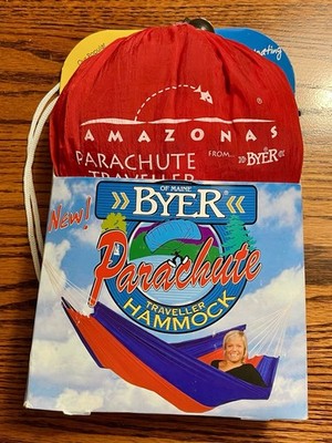 Byer of Maine Amazonas Parachute Traveller Hammock 54 x84  - Red/Blue