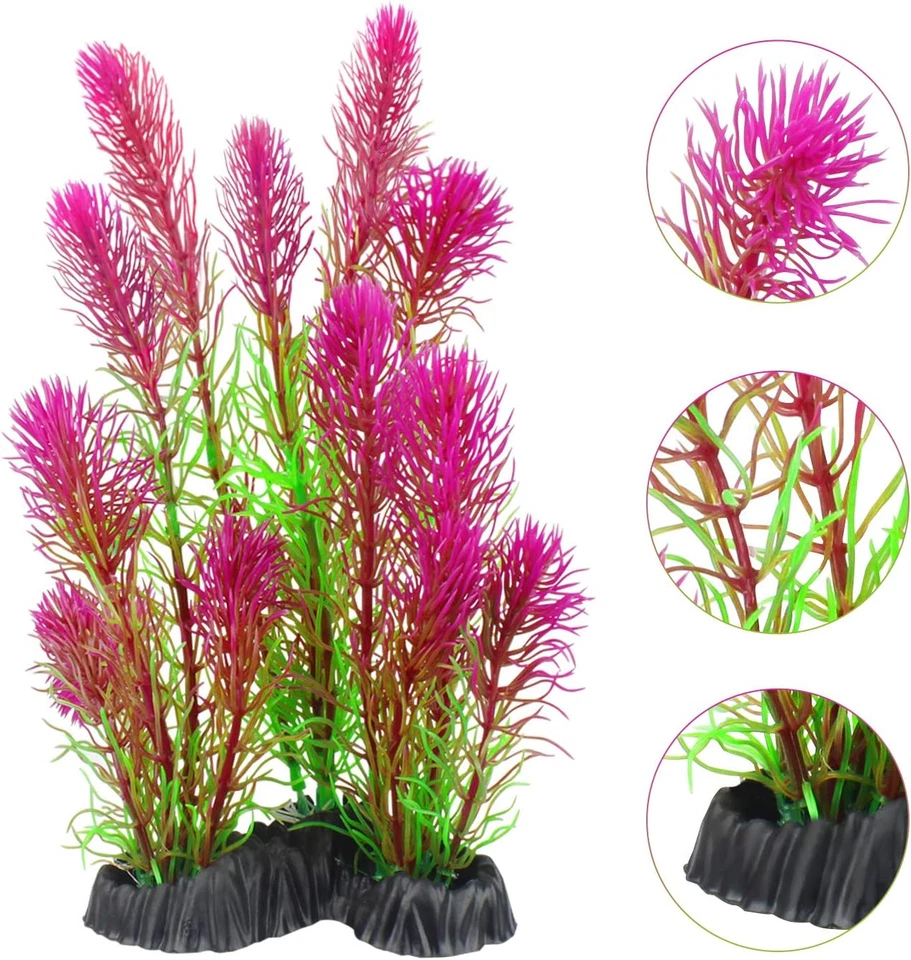 Plantas artificiales para acuario, plantas de pecera de plástico para decoraciones de acuario, P Foto 2 de 4