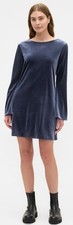 NWT GAP Boatneck Mini Dress Sz L Blue Flared Sleeve Romantic