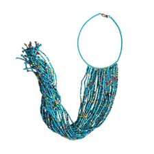 African Maasai Beaded Choker Necklace Ethnic Tribal Waterfall Fringe Tassle Bib