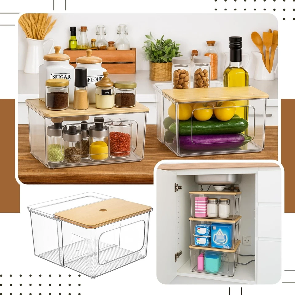 Soporte dispensador de bolsas de basura 2 piezas 2 en 1, bolsas de basura de plástico acrílico transparente C... Foto 4 de 4