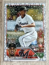 2023 Topps Holiday #H85 Eury Perez RC Metallic Snowflake Nmmt