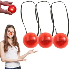 3X LED Glowing Clown Noses Red Nose Clown Dress-Up Props Stage Props