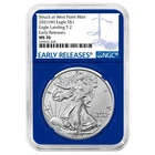 2021 (W) $1 Type 2 American Silver Eagle NGC MS70 ER Blue Label Blue Core
