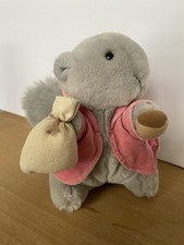 Eden Plush Beatrix Potter Timmy Squirrel Pink Coat 8  Tall with Acorn, Nut Bag