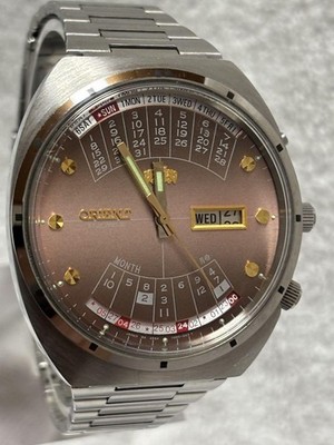 ORIENT Automatic Perpetual Calendar Herrenuhr Orange Zifferblatt 469672-4E