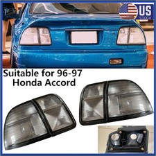 For 96-97 Honda Accord Dxexlxexl Sedan Coupe Black Brake Tail Lights Set
