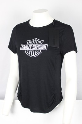 Harley Davidson Women's Beveled Bar & Shield Bling Top Black 96844-25VW