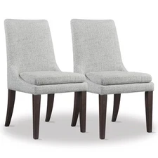 CHITA Modern High Back Dining Chairs Set of 2, Double Cushion,Performance Fabric