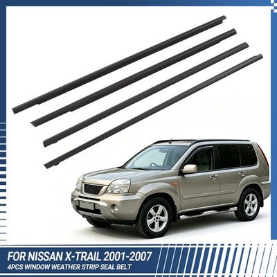 4PCS Windows Weatherstrip Seal Moulding Trim For Nissan X-Trail T30 2001-2007