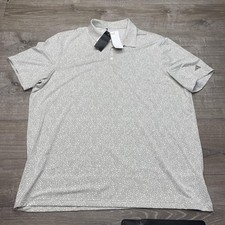 Adidas Polo Shirt Mens 2XL Gray Geometric Golf Stretch Performance Top